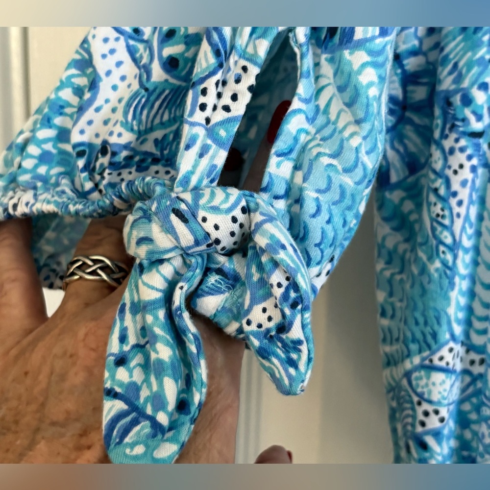 LILLY PULITZER EASLEY DRESS, Amalfi Blue print, size xl - Picture 3 of 6